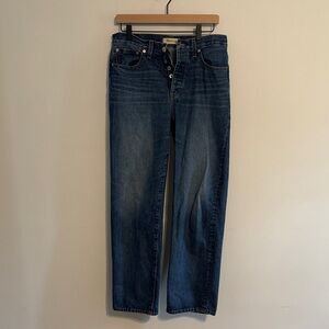 Madewell Straight Leg Jeans in Dark Blue Wash